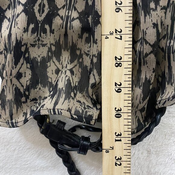 Faded Glory Print Camp Loop Straps Belted Top Medium 8/10 - Picture 9 of 10